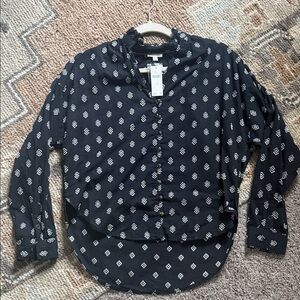 Pilcro Navy Shirt with White Pattern